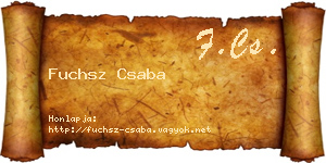 Fuchsz Csaba névjegykártya